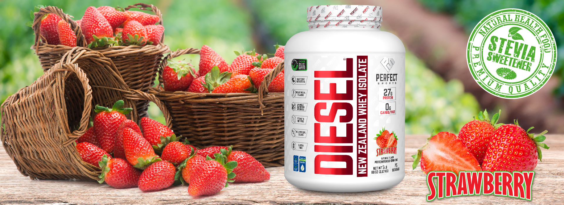 DIESEL New Zealand Whey Isolate Strawberry 75 Serving 5LB