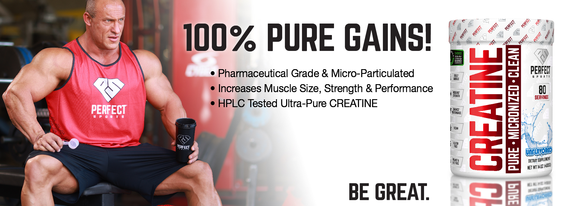 Creatine by PERFECT Sports 100% Pure Gains