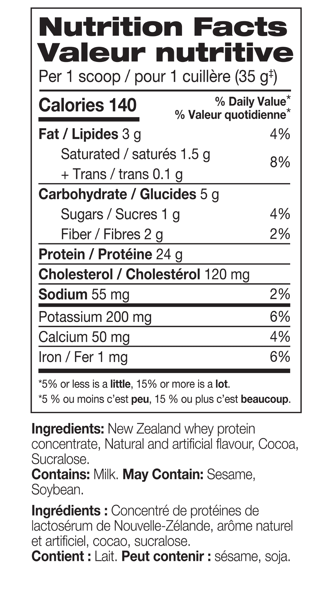 Diesel New Zealand Whey Protein - Chocolate Cream Egg Nutrition Facts