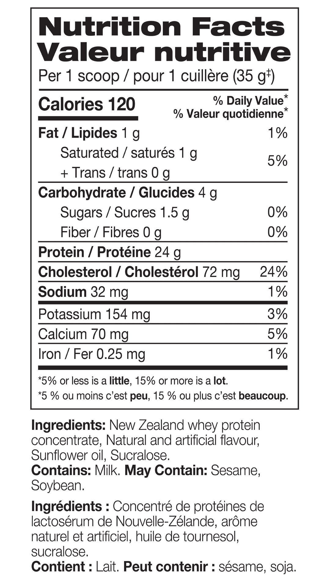 Diesel New Zealand Whey Protein - Cookies 'n Cream Nutrition Facts