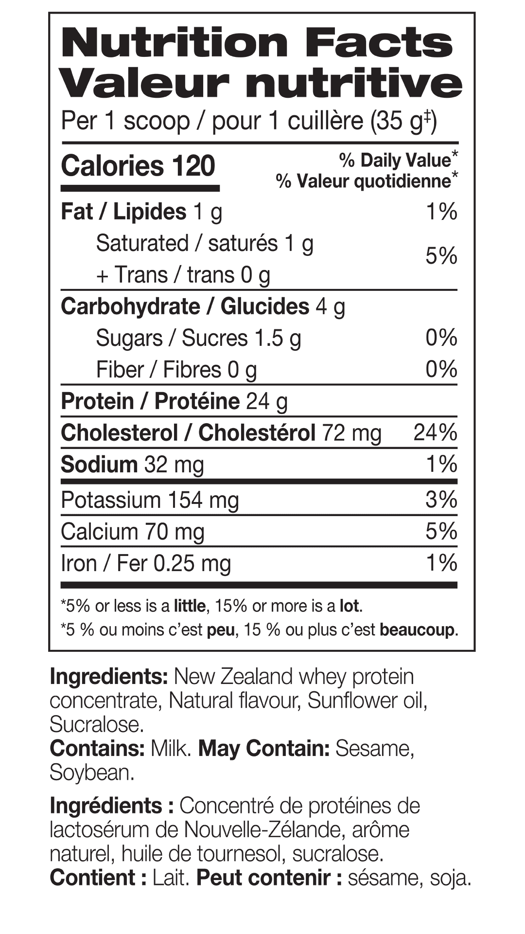 Diesel New Zealand Whey Protein - Pumpkin Spice Nutrition Facts