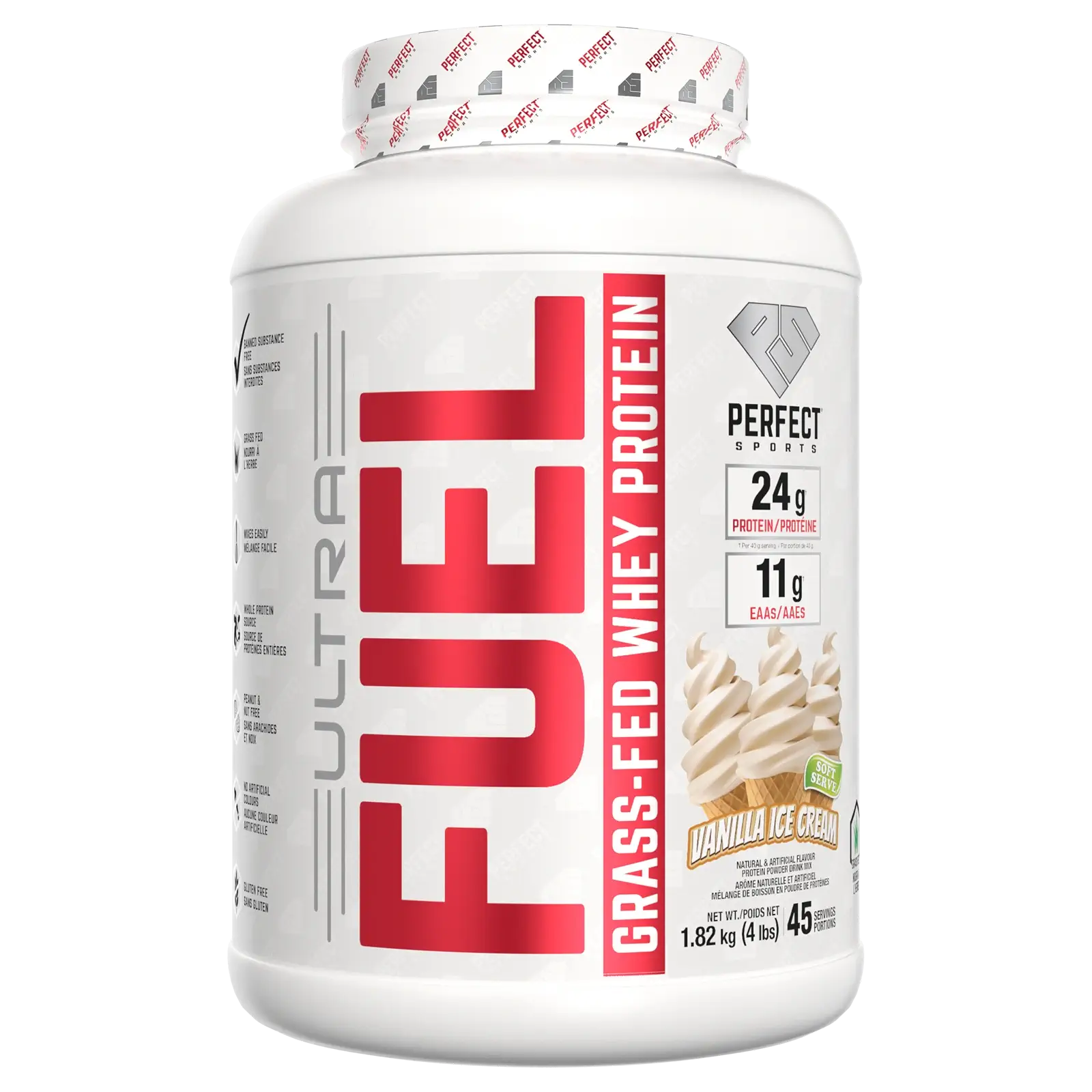 ULTRA Fuel Grass-Fed Whey Protein - 4 LBS Vanilla Ice Cream Flavour