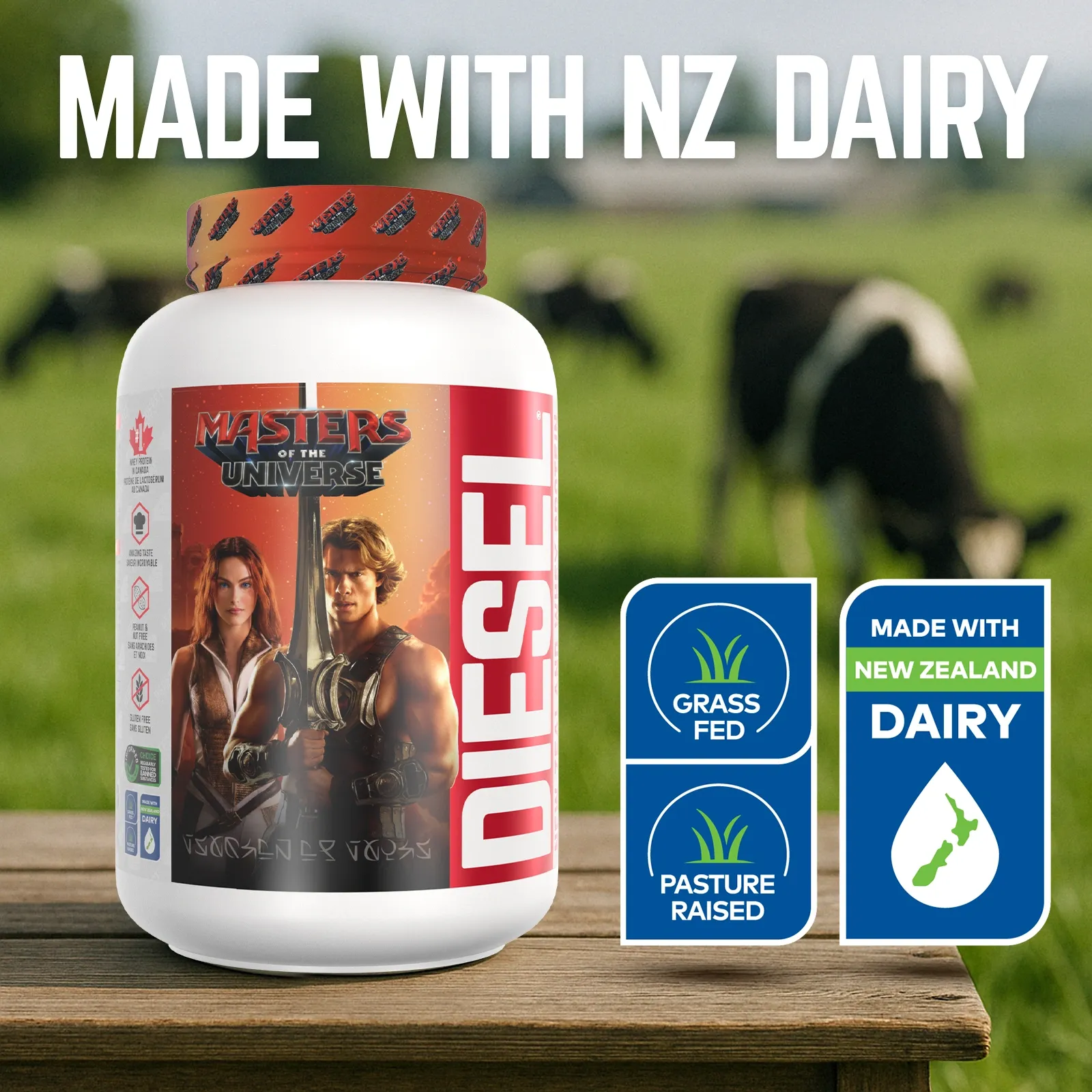 Masters of the Universe™ Limited Edition Diesel® New Zealand Whey Protein - 2 lbs Vanilla Ice Cream Flavour