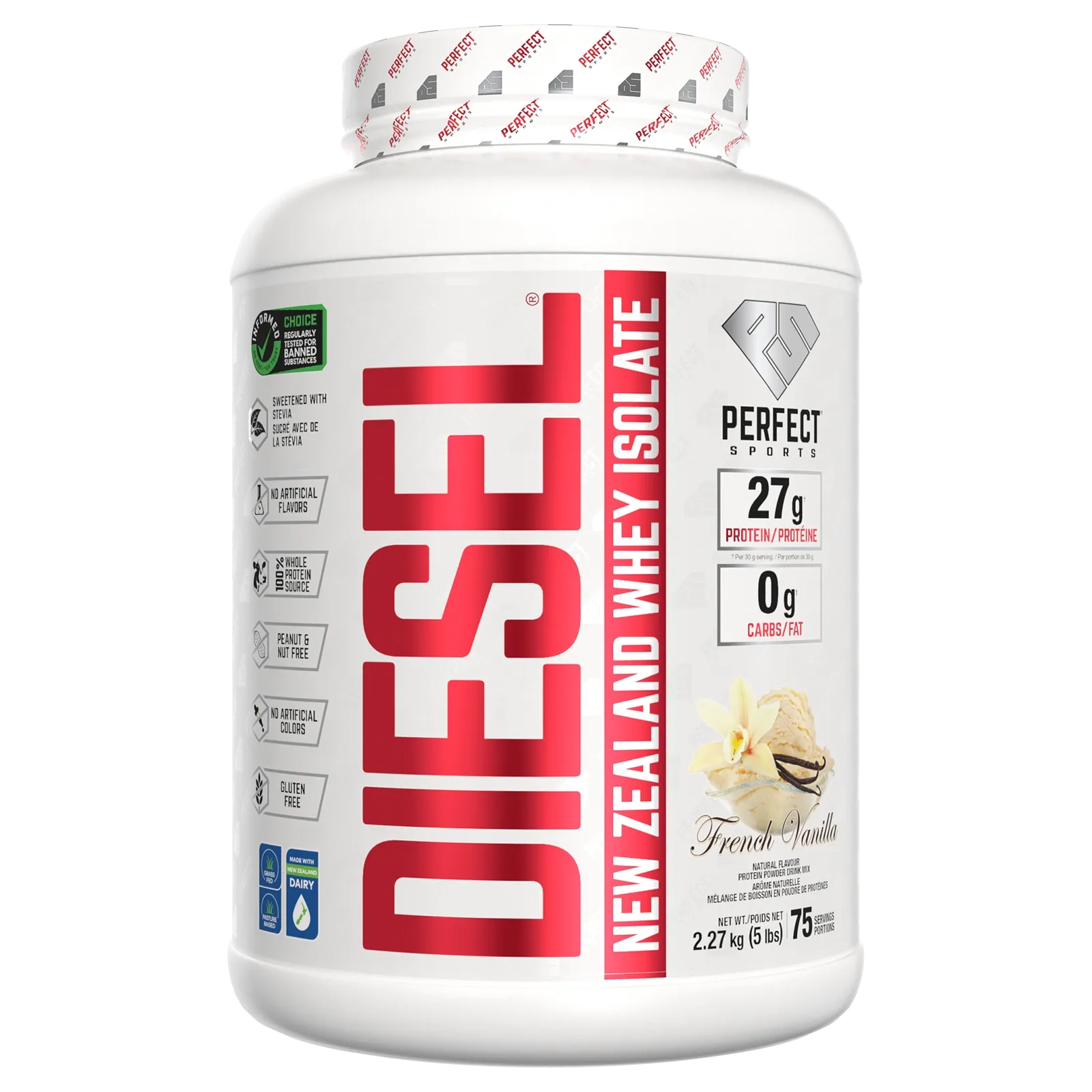 DIESEL New Zealand Whey Isolate - 5 Lbs French Vanilla Flavour