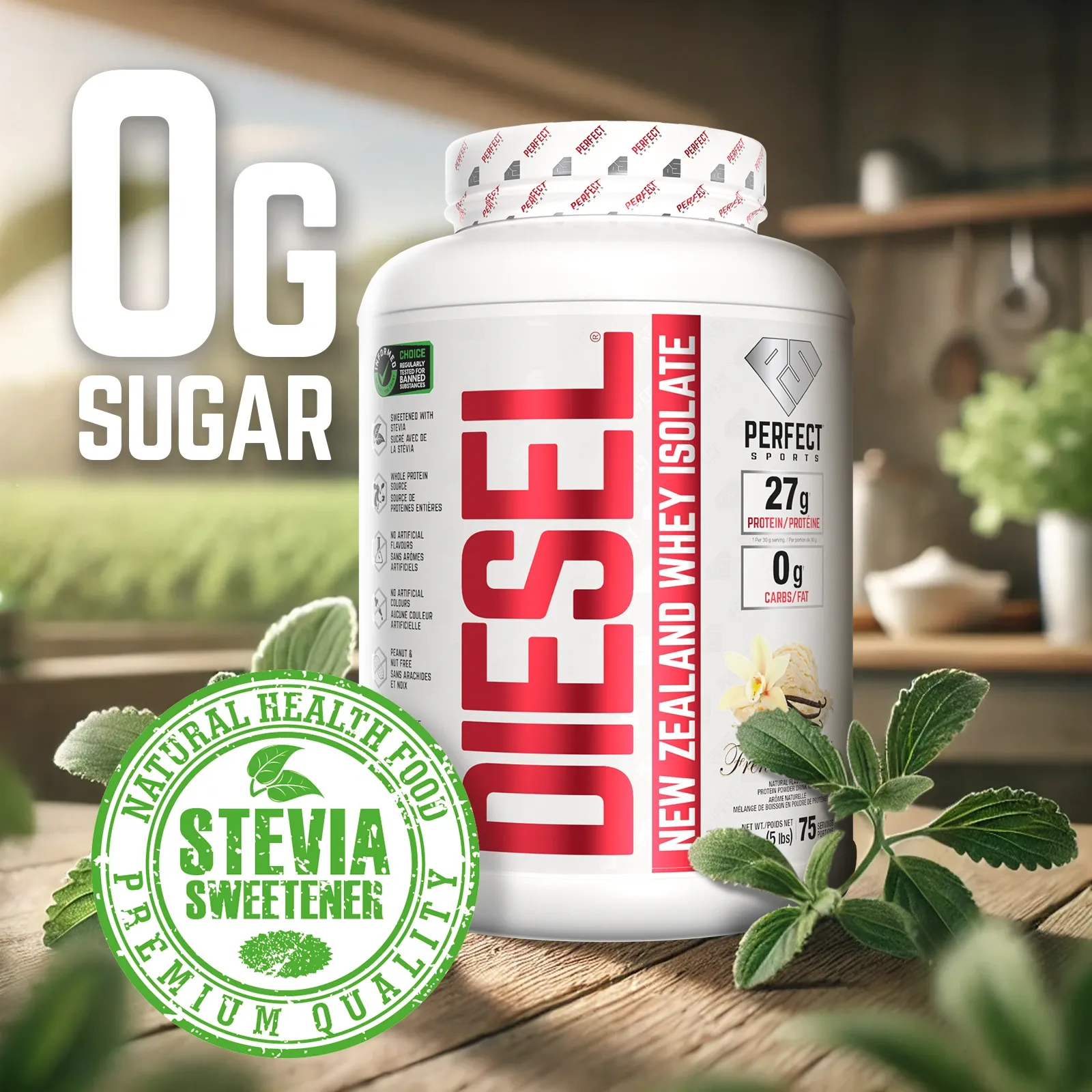 DIESEL New Zealand Whey Isolate - 5 Lbs French Vanilla Flavour