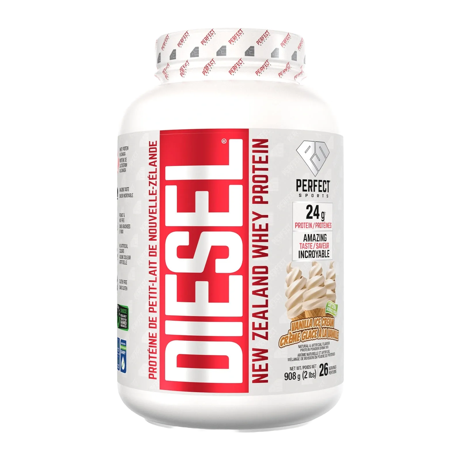 Diesel® New Zealand Whey Protein - 2 lbs Vanilla Ice Cream Flavour