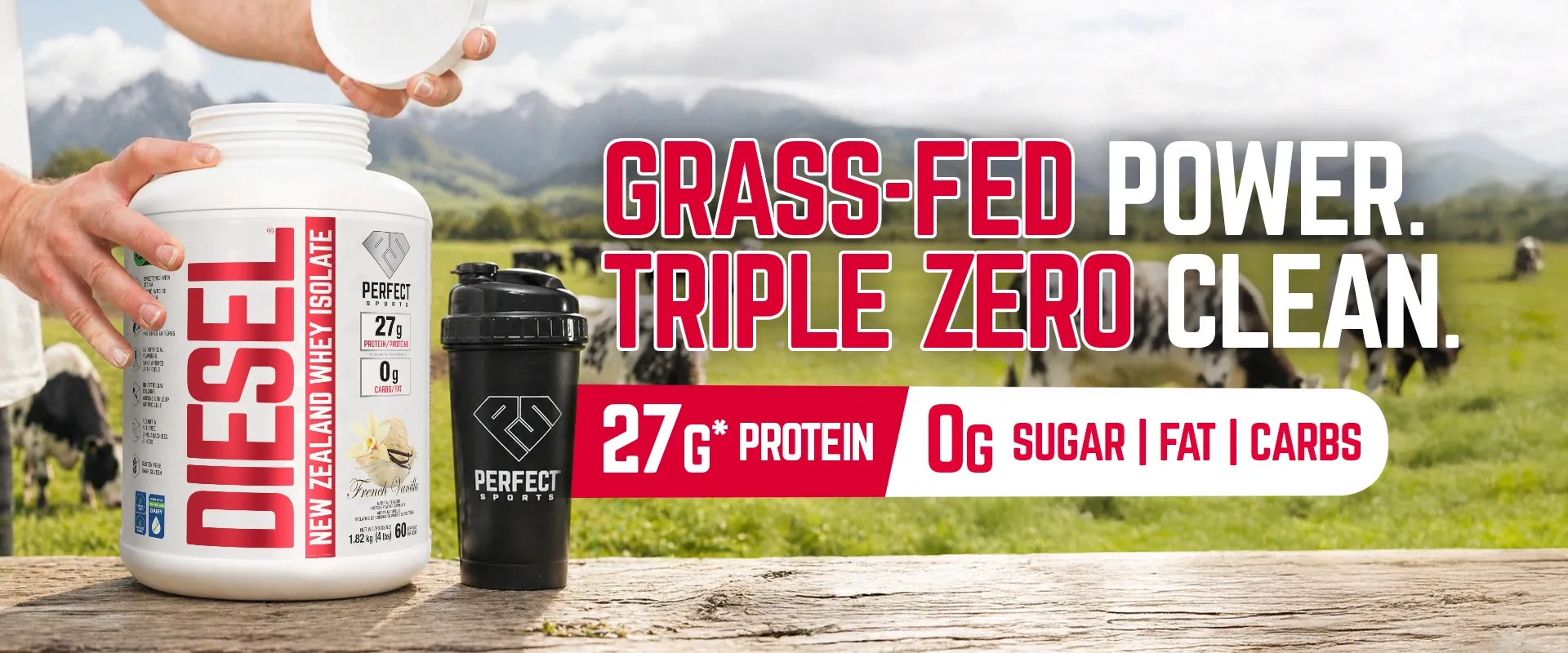 DIESEL New Zealand Whey Isolate - Grass-fed power. Triple zero-clean. DIESEL New Zealand Whey Isolate - Grass-fed power. Triple zero-clean.