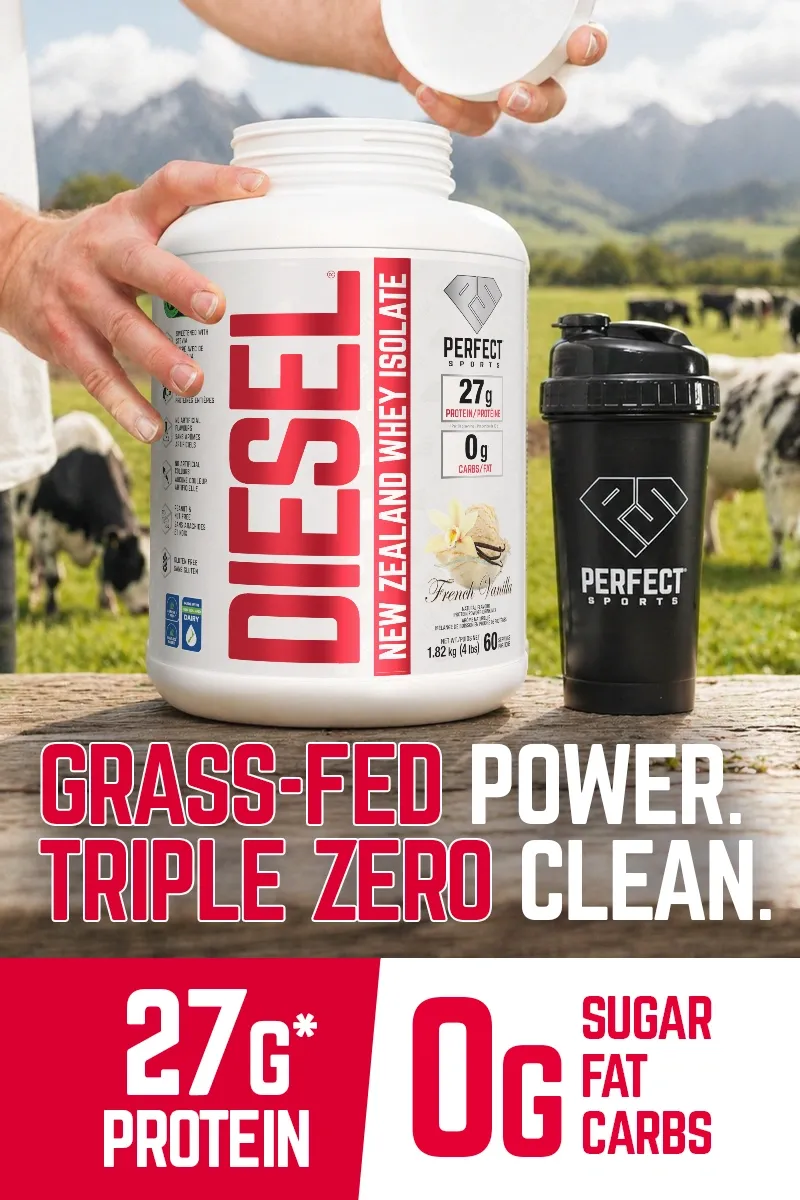 DIESEL New Zealand Whey Isolate - Grass-fed power. Triple zero-clean. DIESEL New Zealand Whey Isolate - Grass-fed power. Triple zero-clean.