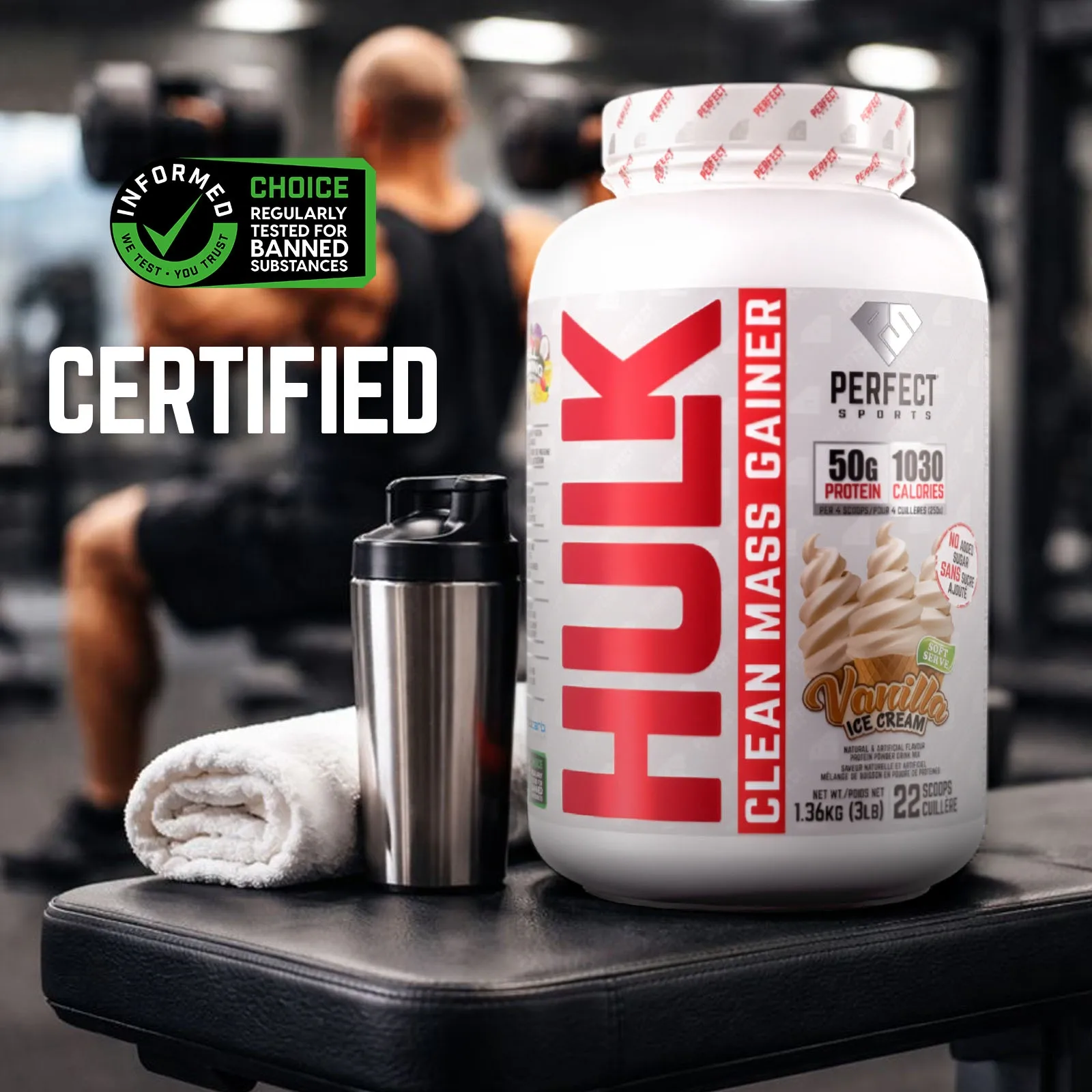 HULK Clean Mass Gainer - 3lb Vanilla Ice Cream Flavour
