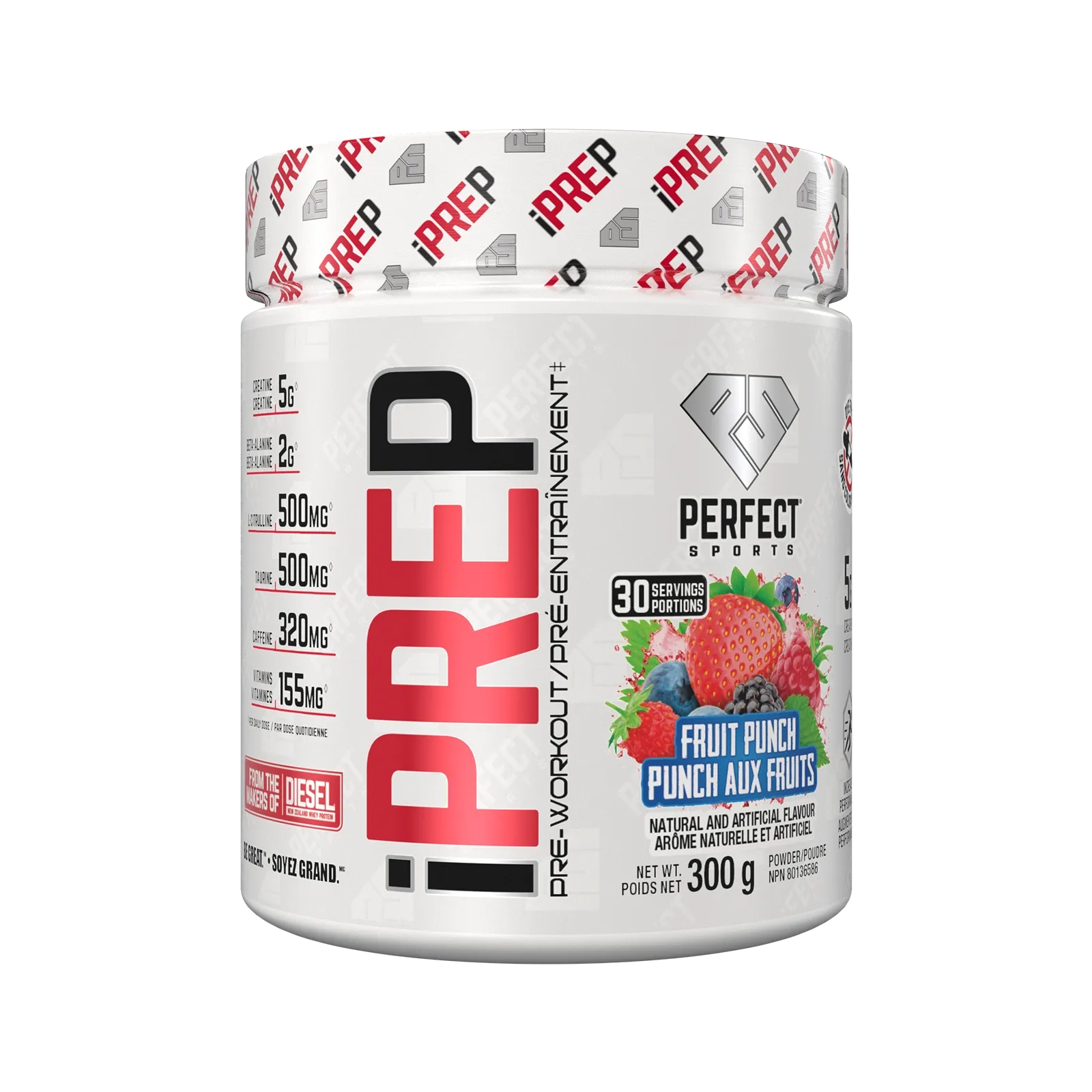iPREP Pre-Workout - 300 g Fruit Punch Flavour