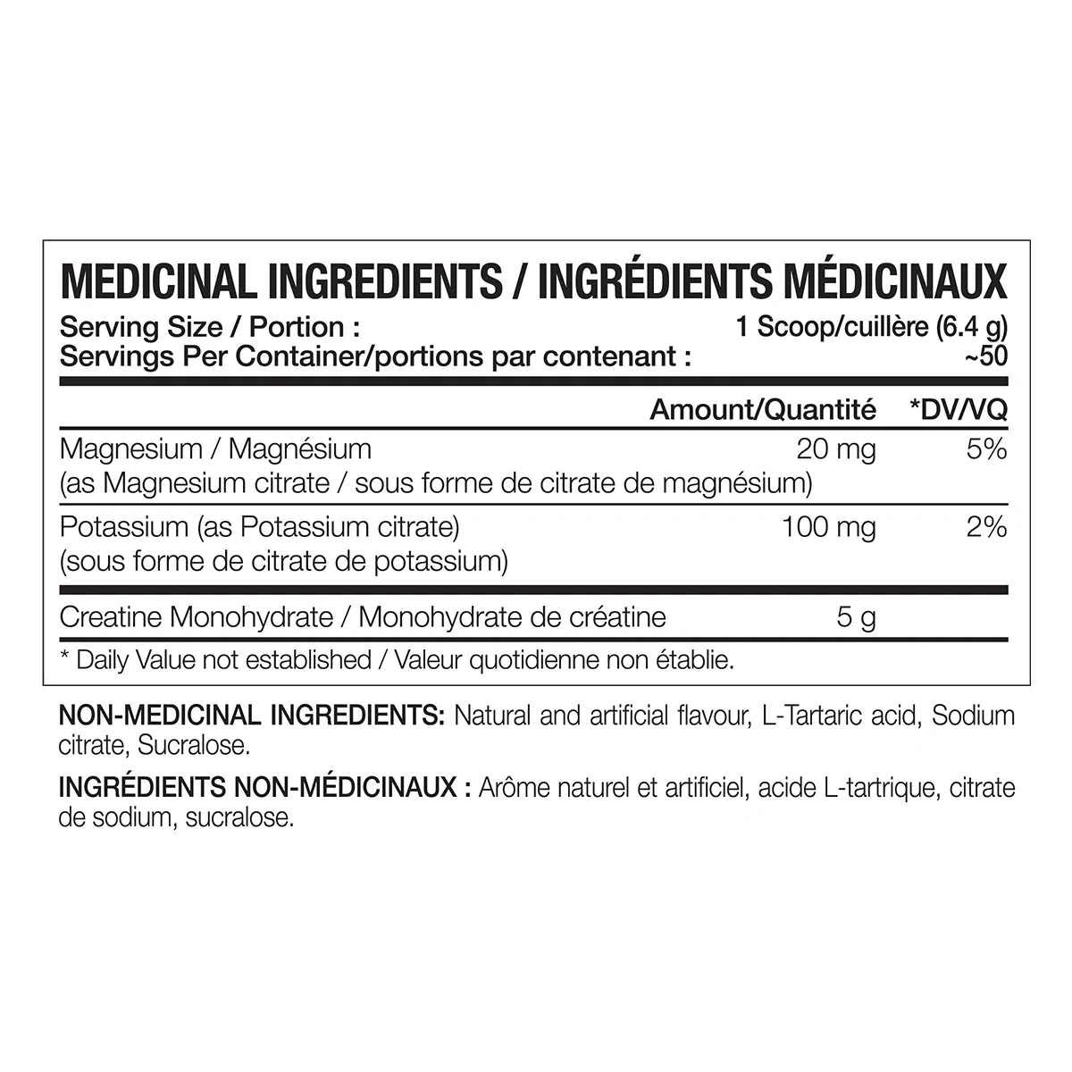 ULTRA CREATINE PLUS: MOTU Frostberry Flavour - Medicinal Ingredients