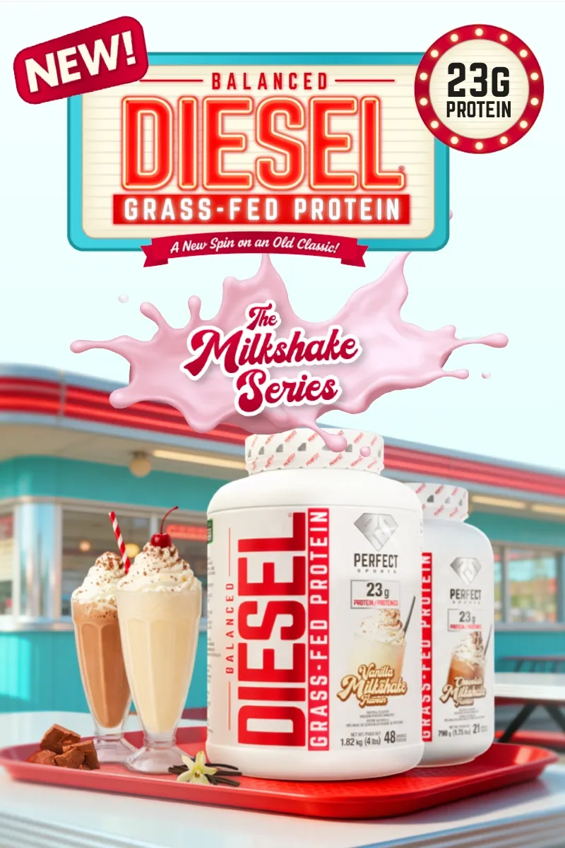 DIESEL BALANCED Grass-Fed Protein - Milkshake Series - A New Spin on an Old Classic!